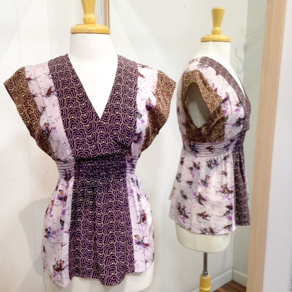 SOLD Anthropologie Corey Lynn Calter Bird Blouse - Picture 1 of 8